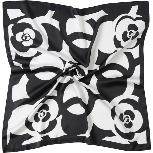 Accessories - Women Big Flower Headscarf Satin Bandana Pattern Polyester Breathable Scarves